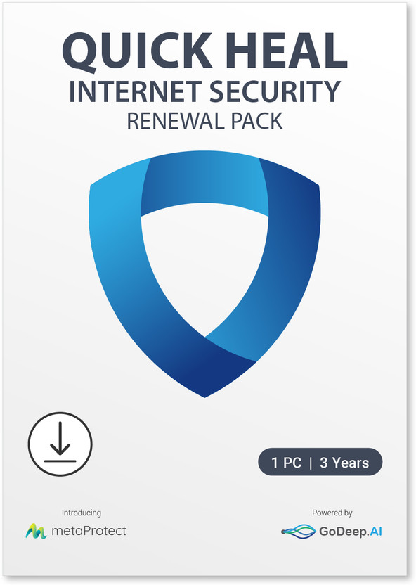 QUICK HEAL Renewal 1 PC PC 3 Years Internet Security Compatible with Windows (Email Delivery - No CD)(Standard Edition)