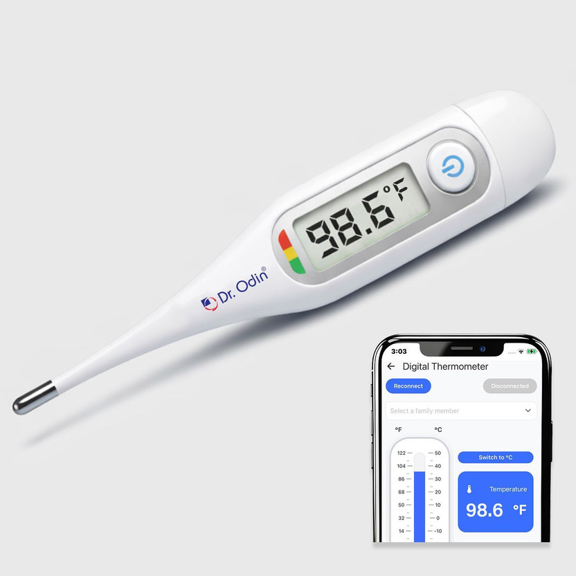 Dr. Odin ODT201BT Smart Digital Body Temperature Monitoring Device For Home Use Thermometer(White)