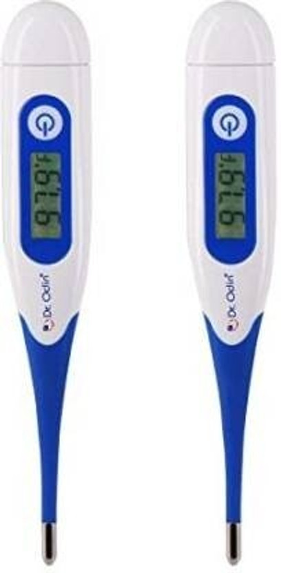 Dr. Odin MT-4333 Digital Thermometer FDA Approved 20 Second Reading Infant, Kid, Adult Pack of 2 Thermometer(White, Blue)