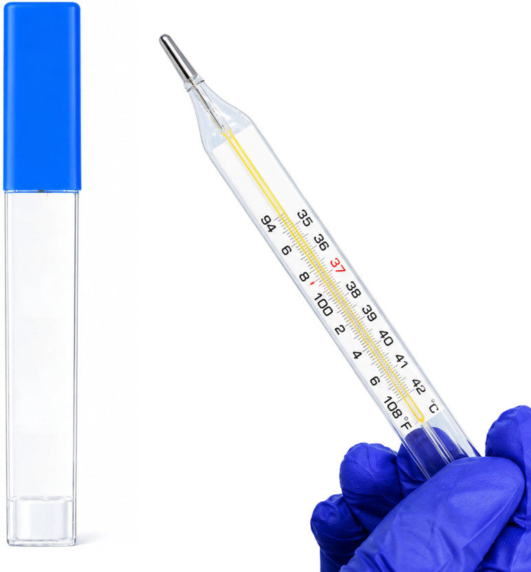Bos Bos Medicare Surgical Underarm & Clinical Temperature Measurement, Liquid Filled, Easy to Read Clinical Thermometer with Protective Case, Glass Medical Thermometer for Oral Thermometer(Transparent, Blue) - Flipkart Deal