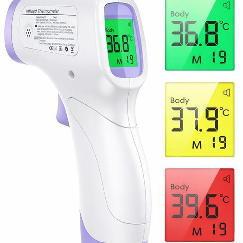 colorsole New Infrared Digital Thermometer With Safety Certified Build Resolution Infrared Thermometer Multi-Purpose Non Contact Thermometer Thermometer(White Blue)