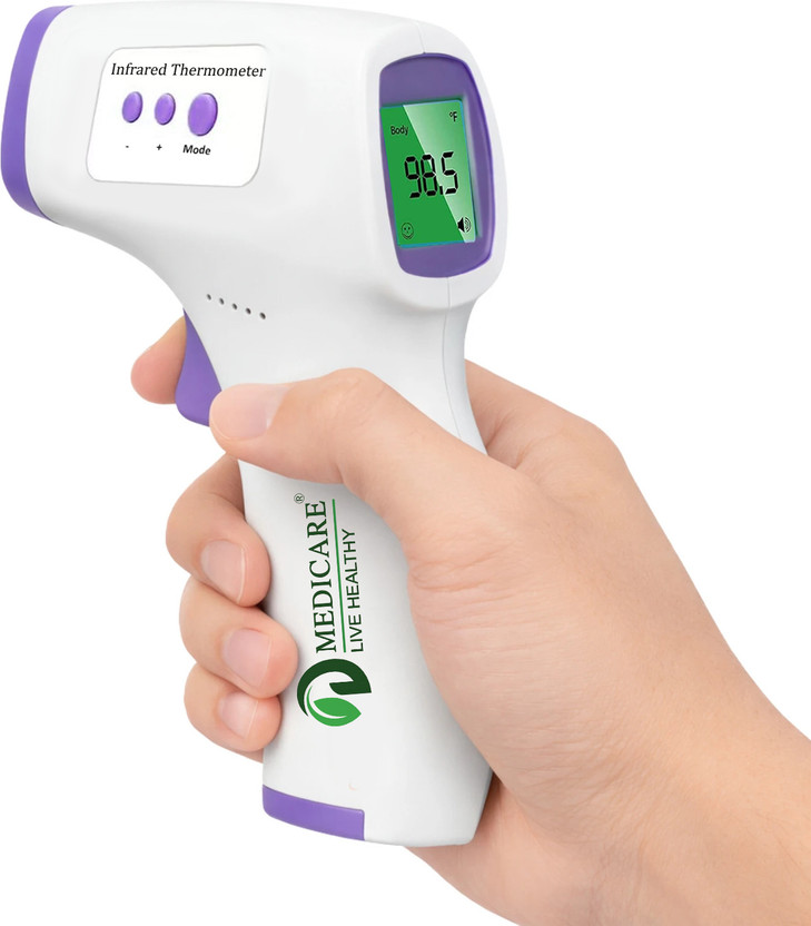 D MEDICARE IFT-IR03 Digital Infrared Laser Thermometer Gun for fever |Non Contact | Accurate Reading Thermometer(White, Purple)