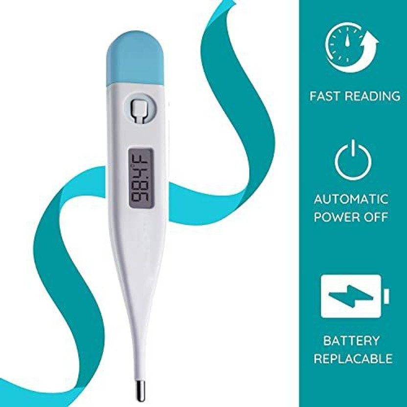 thermomate TM-555 Fever Alarm & Beeper Alert | CE Approved & 10 seconds Fast Reading Thermometer(Blue)