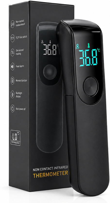 curecheck Pocket IR Forehead Infrared Thermometer Non Contact Digital INFRARED Thermometer(Black)