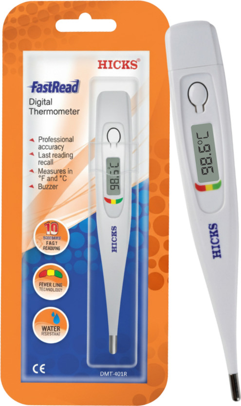 Hicks DMT 416 Fast Read Digital Thermometer with Memory and Beeper - Water Resistant Thermometer(White)