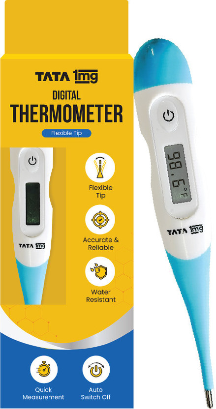 TATA 1mg T1MG/DT03 Flexible Tip Digital Thermometer with One Touch Operation for Child and Adult Thermometer(White)