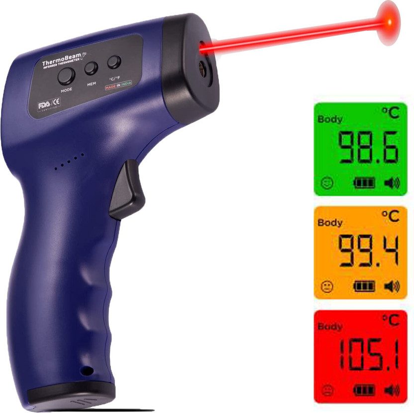 MCP Thermobeam Infrared Thermometer Non Contact Digital Thermometer C and F Convertible Thermal Scanner for Adults and Kids Fever Measurement Thermometer(Blue)