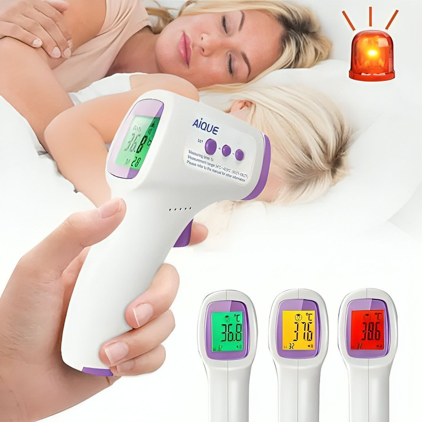HEALBIRD Non-Contact Infrared Forehead Thermometer for Fever for Adults & Kids| Free 2X AAA Batteries | Thermometer(White)