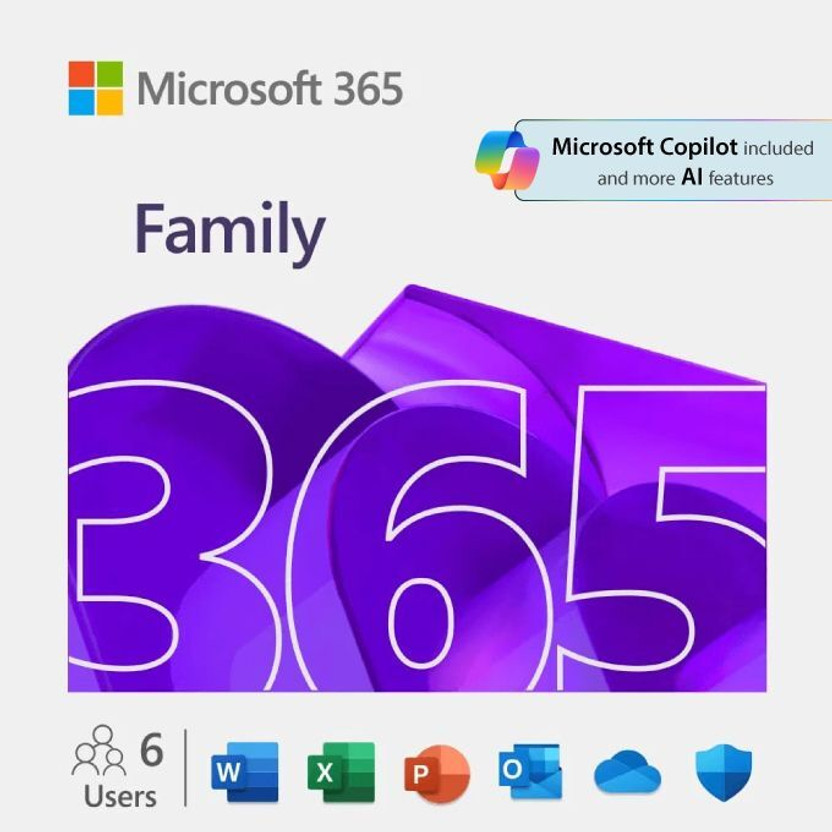 MICROSOFT Office 365 Family 6 Users- up to 6 TB of cloud storage (Email delivery in 1 hours-No CD)(7 Days)