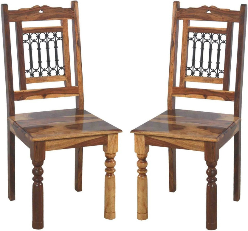 JeenWood Solid Wood Sheesham Wood 2 Dining Chair For Dining Room, Restaurants Solid Wood Dining Chair(Set of 2, Finish Color - Honey)