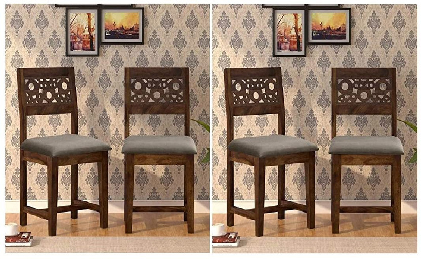 Sarswati Furniture Premium Quality Wooden Dining Chair/Study/Office Chair In Sheesham Wood Solid Wood Dining Chair(Set of 4, Finish Color - Teak)