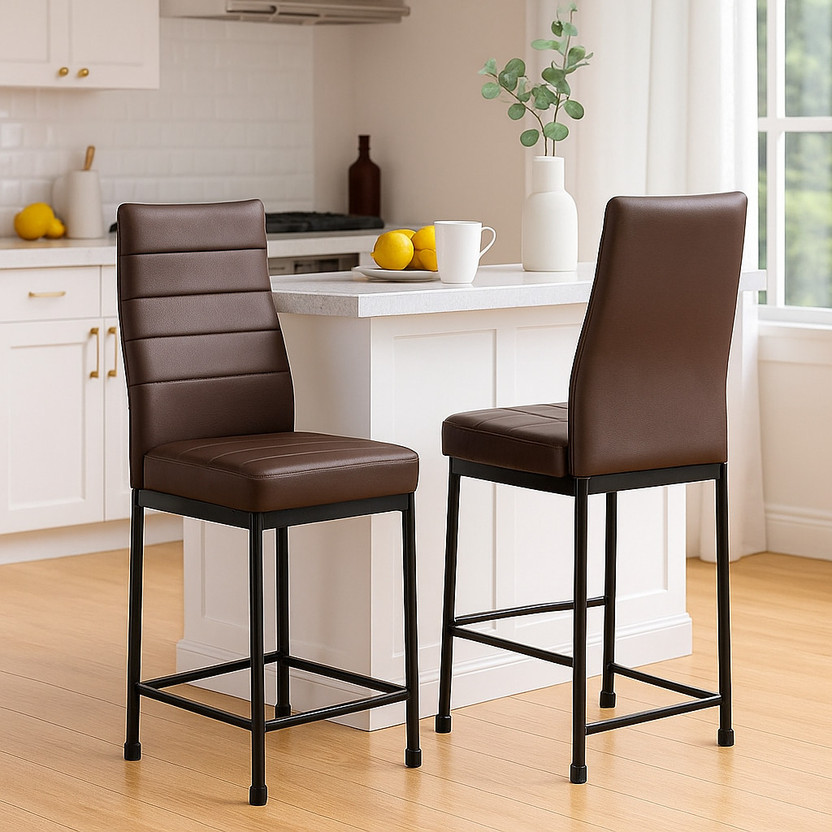 zidle Bloom Nx Premium SyntheticLeather Metal Dining Chair with Metal Legs Foam Dining Chair(Set of 2, Finish Color - Premium Synthetic Leather)