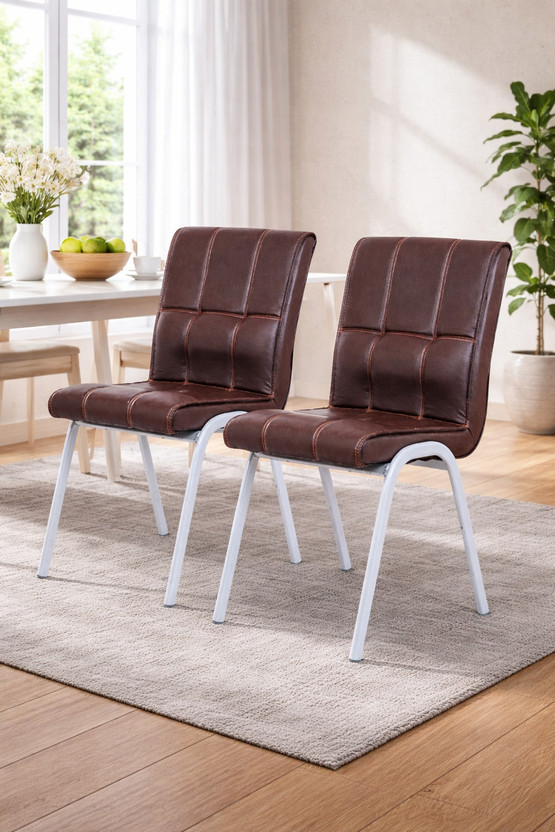 zidle zidle Glance Visitor Chair for Home| Living| Office| including 1 year warranty Leatherette Dining Chair(Set of 2, Finish Color - Brown) - Flipkart Deal