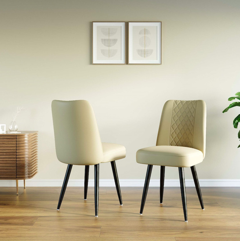 RM RM HOME Feeno Leather Dining Chair(Set of 2, Finish Color - Beige) - Flipkart Deal