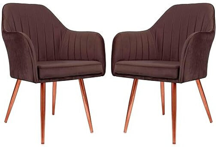 Toxigo Fabric Dining Chair(Set of 2, Finish Color - Brown)