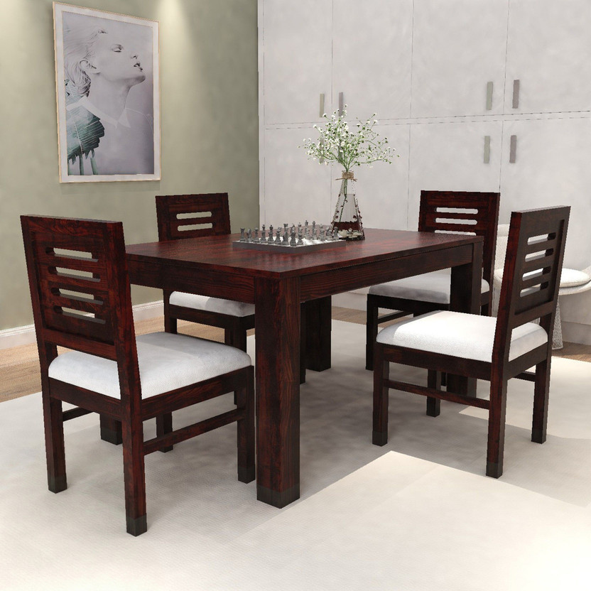 Allie Allie Wood Sheesham ( Rosewood ) Solid Wood 4 Seater Dining Set(Finish Color -Walnut, DIY(Do-It-Yourself)) - Flipkart Deal