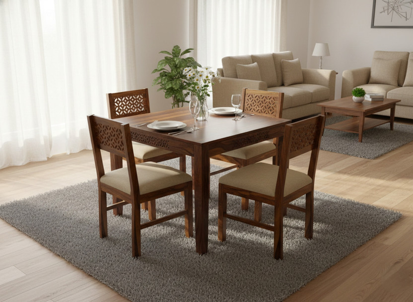Deuba Deuba Premium Quality 4 Seater Dining Table Set Solid Wood 4 Seater Dining Set(Finish Color -Natural Brown, DIY(Do-It-Yourself)) - Flipkart Deal