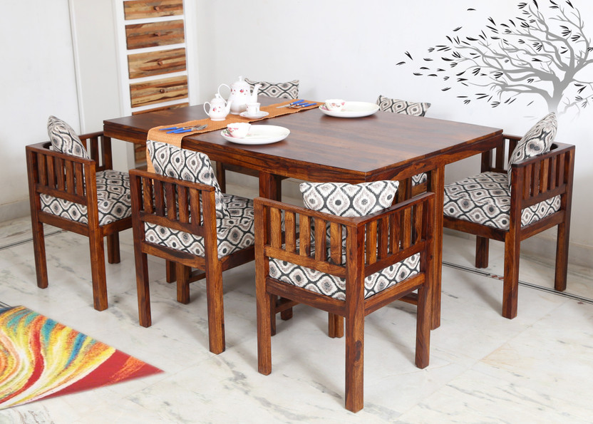 WAITROSE WAITROSE Solid Wood 6 Seater Dining Set(Finish Color -Brown, Knock Down) - Flipkart Deal