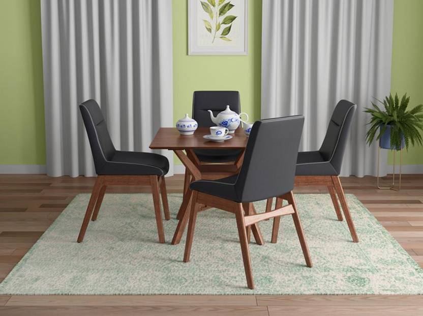 Godrej Interio Woody Solid Wood 4 Seater Dining Table Price in India ...