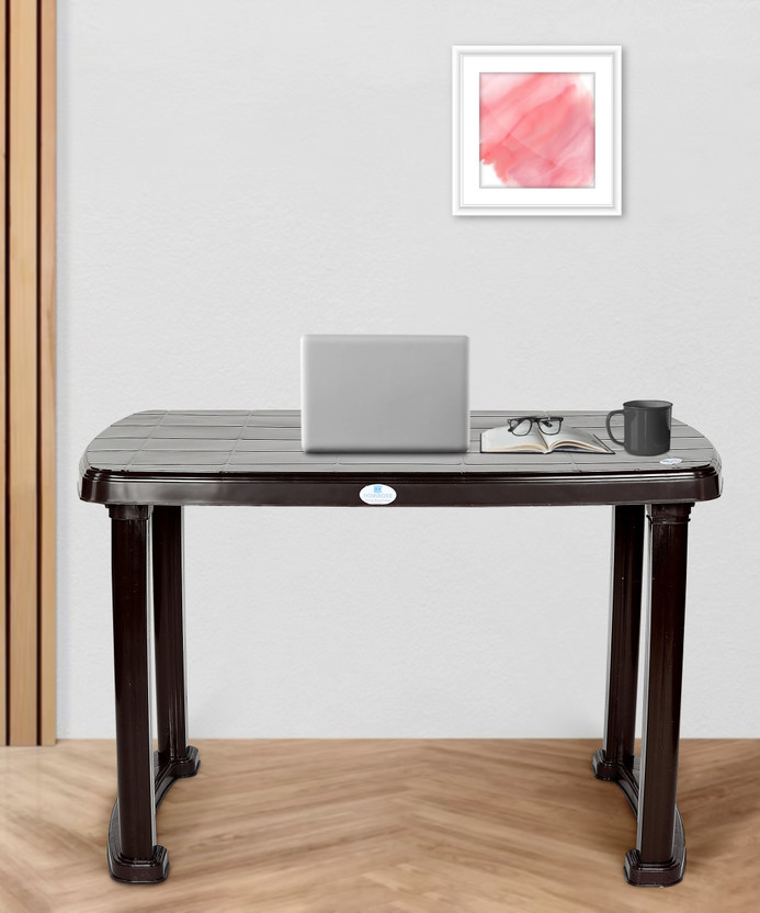 HOMIBOSS Plastic foldable Table for dinner, lunch, computer, study ( color - Brown ) Plastic Outdoor Table(Finish Color - BROWN, DIY(Do-It-Yourself))