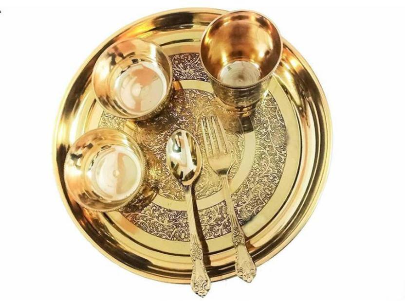 Yadav Craft Pack of 6 Brass Dinner Set Price in India Buy Yadav Craft