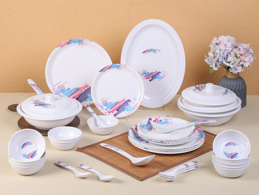 Princessmall Princessmall Pack of 40 Melamin elegant way to serve dinner to your family or guests Dinner Set(Multicolor) - Flipkart Deal