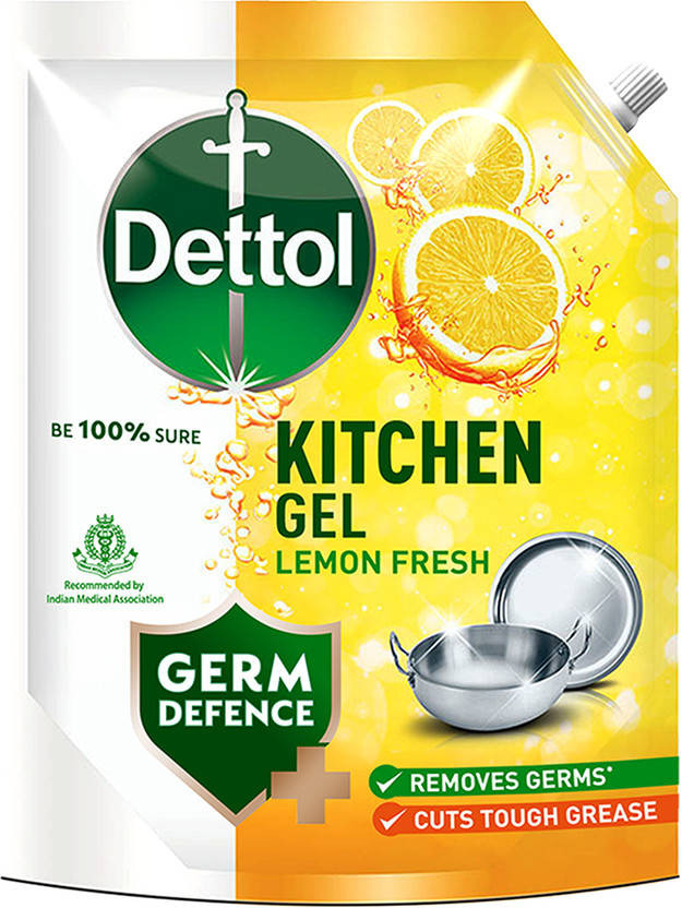 Dettol Kitchen Dish and Slab GelRefill Dish Cleaning Gel(Lemon Fresh, 1500 ml)