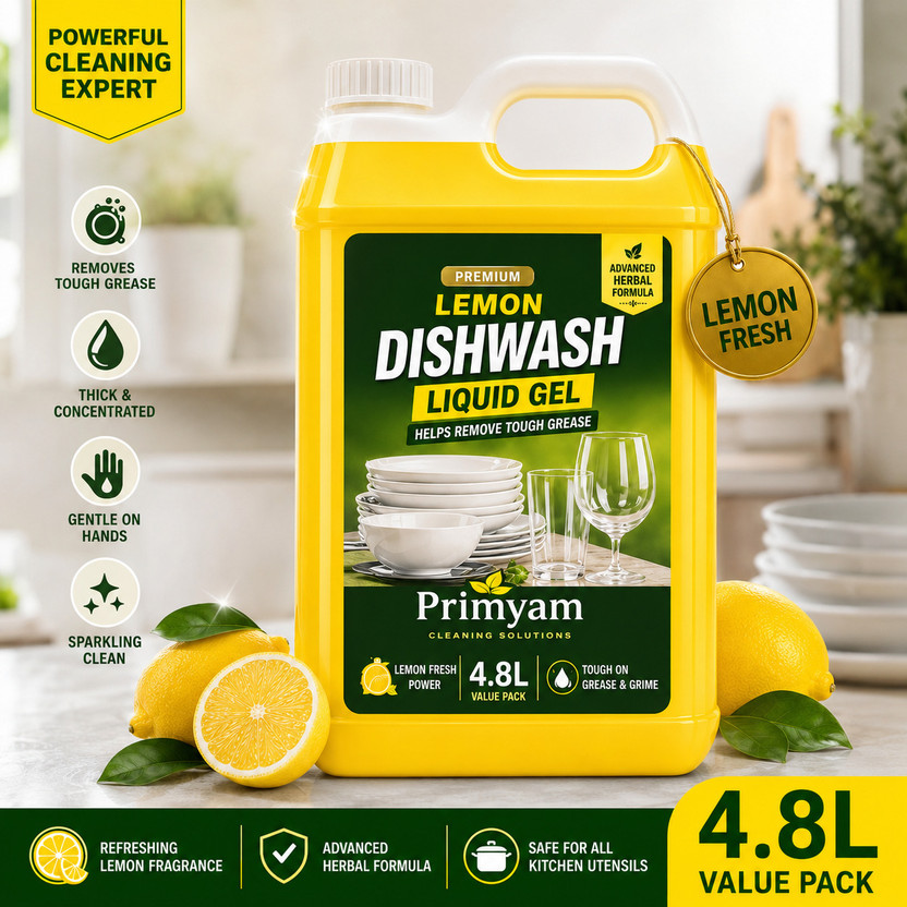 biomond LEMON DISHWASH LIQUID Dish Cleaning Gel(LEMON DISHWASH LIQUID, 4.8 L)