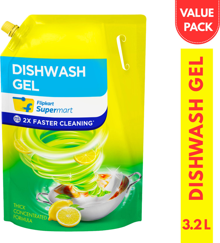 Flipkart Supermart Dish Cleaning Gel Dish Cleaning Gel(Lemon, 3.2 L)