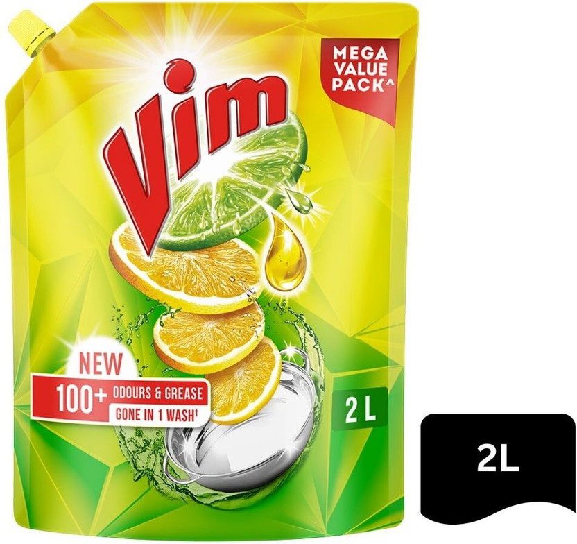 Vim LIQUID POUCH Core Dish Cleaning Gel(Lemon, 2 L)