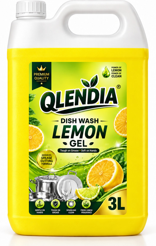 Qlendia Qlendia Dishwash Liquid Gel Lemon Can,Fast Cleansing & Antimicrobial action Dish Cleaning Gel(Lemon, 3000 ml) - Flipkart Deal
