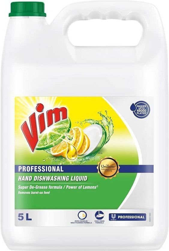 Vim Dishwash Liquid Gel| Removes Tough Grease | Suitable for All Utensils Dish Cleaning Gel(Lemon, 5 L)