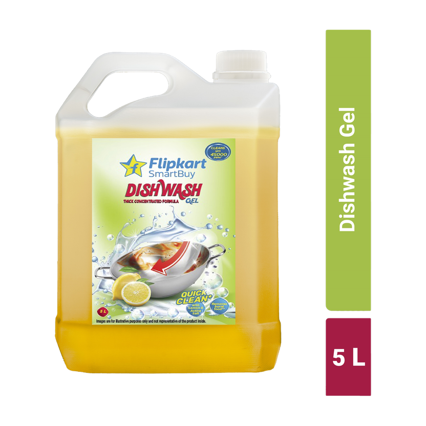Flipkart SmartBuy Dishwash Gel Dish Cleaning Gel(Lemon, 5 L)