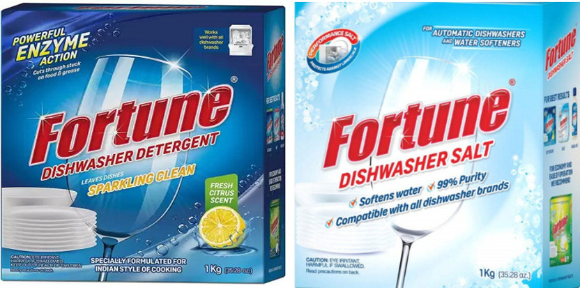 FORTUNE Dishwasher Detergent (1 Unit) + Salt (1 Unit) Dishwashing Detergent(2 kg)
