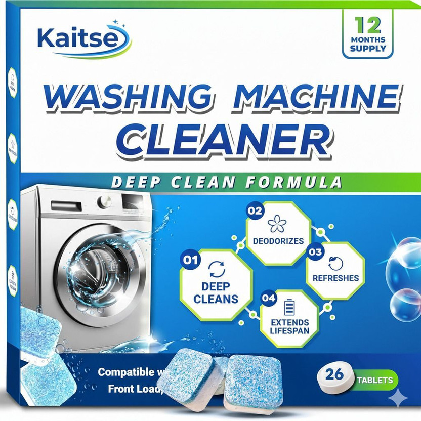 KAITSE Washing Machine Drum-Tub Descaling Effervescent Tablet (PACK OF 26) Dishwashing Detergent(26 Tablet)