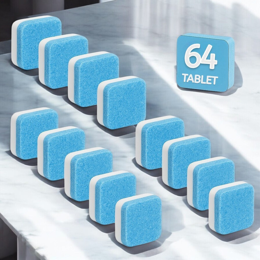 DrumFresh 64Pcs Washing Machine Deep Clean for Front and Top washing Detergent Dishwashing Detergent(64 Tablet)