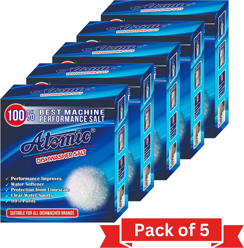 ATOMIC Salt For Dishwasher - 900 GM (Combo Pack of 900 GM x 5) Dishwashing Detergent(4.5 kg)