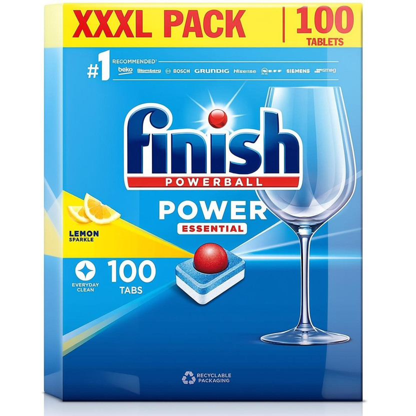 Finish Power Ball All In 1 Dishwashing Tablets 100's Lemon Dishwashing Detergent(1630 g)