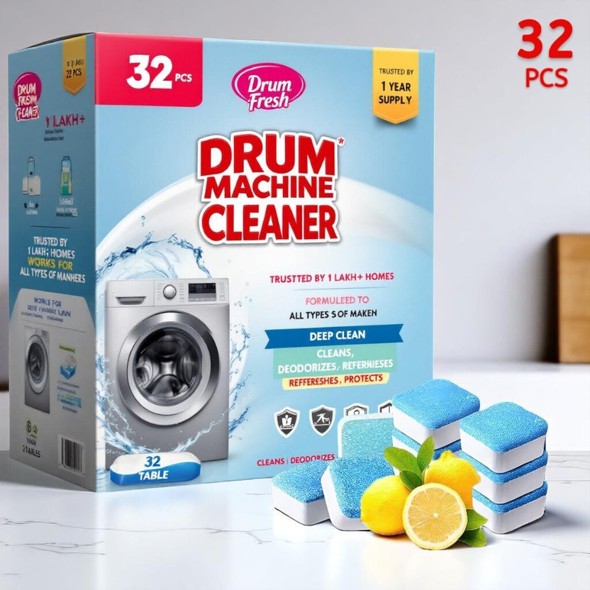 DrumFresh DrumFresh Washing Machine Cleaner 32 Pcs Tablets Drum Cleaner Front Load Safe Fresh Scent Dishwashing Detergent(32 Tablet) - Flipkart Deal