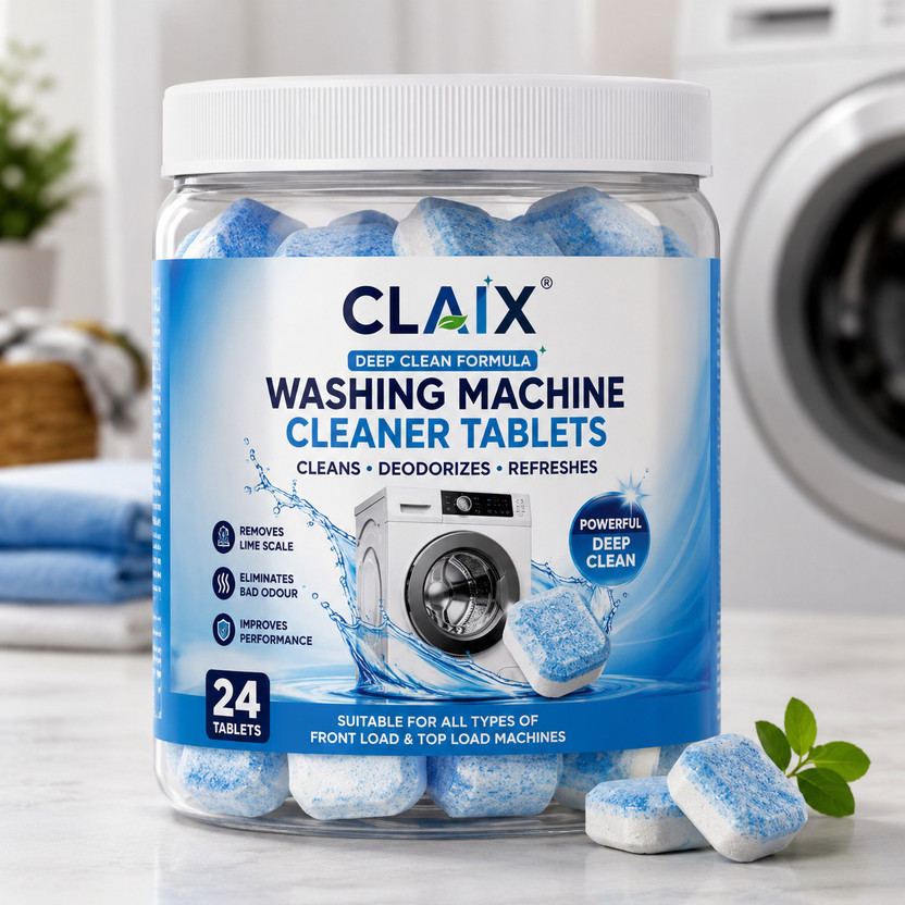 claix Washing Machine Cleaner Tablets | Deep Drum & Tub Cleaner | PACK OF 24 Dishwashing Detergent(24 Tablet)