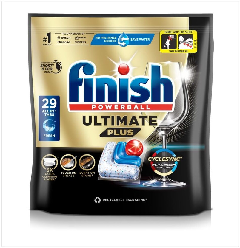 Finish Dishwasher Tablets Ultimate Plus Regular 29s Dishwashing Detergent(29 Tablet)