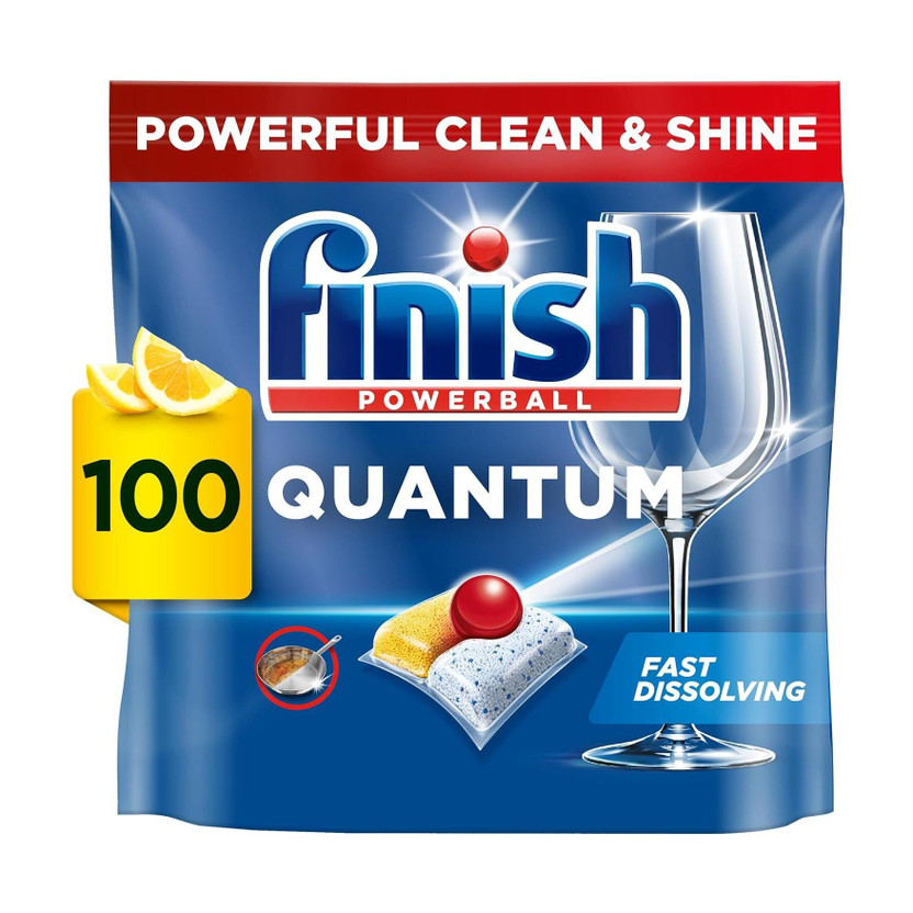 Finish Powerball Quantum 100 Tablet Lemon Dishwashing Detergent(100 Tablet)