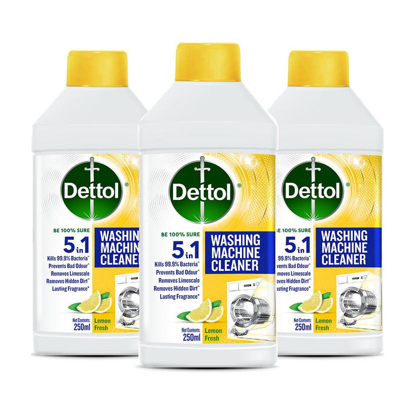 Dettol 5in1 Washing Machine Cleaner, Descaler liquid tub drum laundary, front, top load Dishwashing Detergent(750 ml)