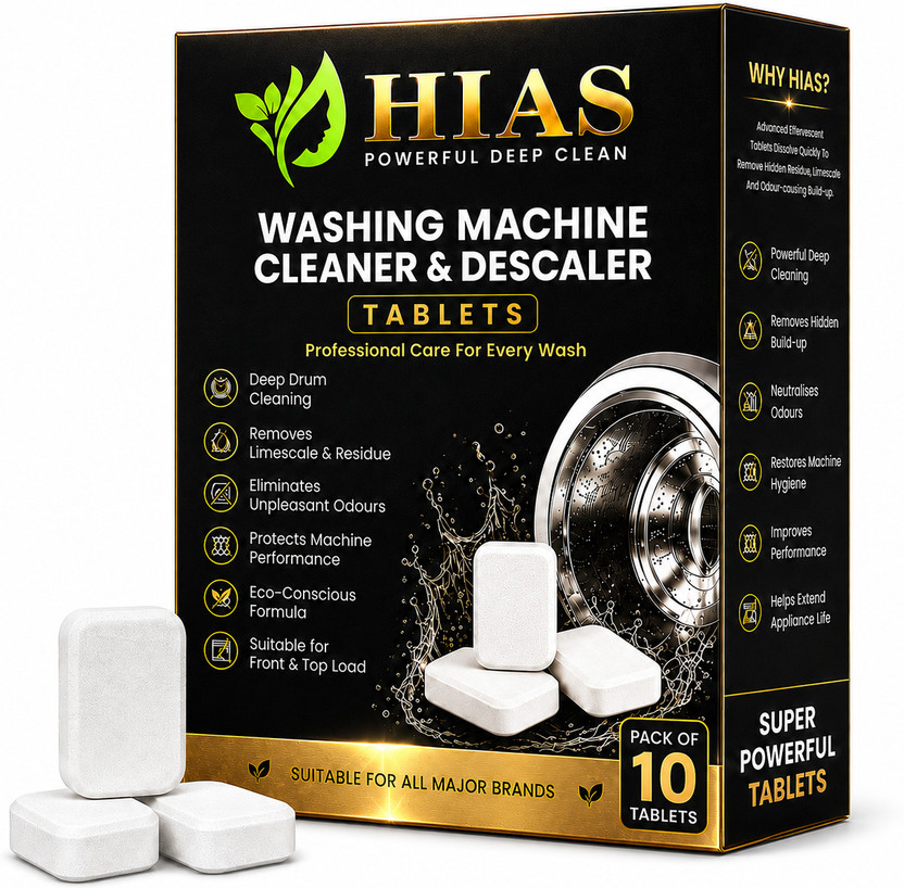hias Powerful Deep Cleaning Premium Washing Machine Drum Cleaner Tablet Dishwashing Detergent(10 Tablet)