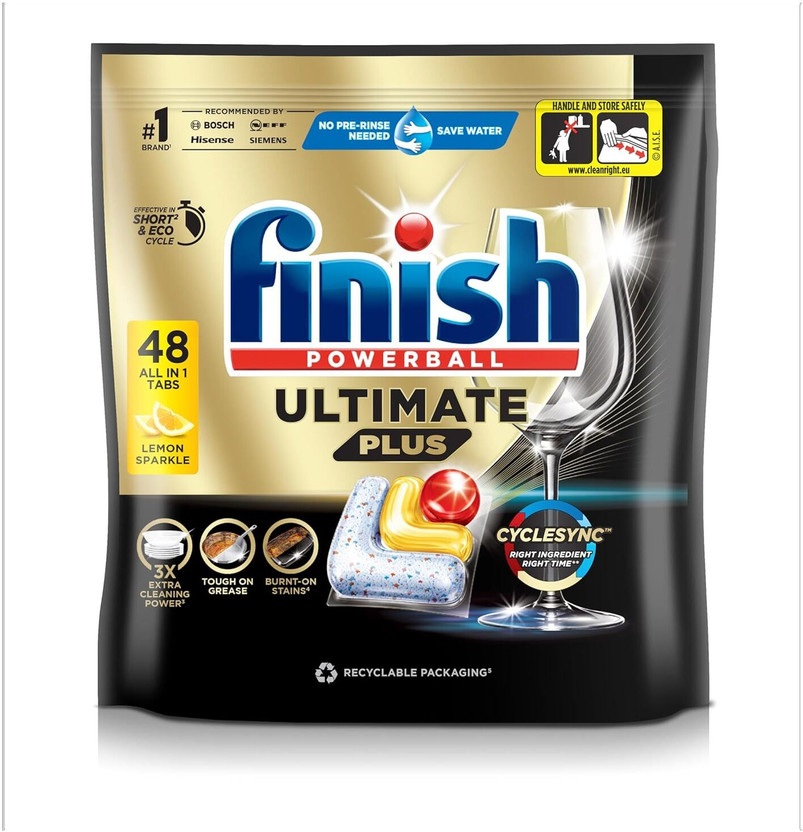 Finish Dishwasher Ultimate Plus 48 Lemon Dishwashing Detergent(48 Tablet)