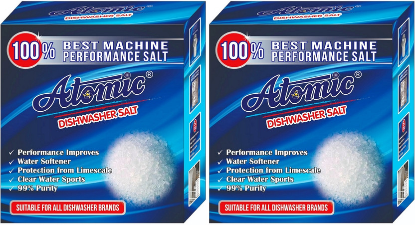 ATOMIC Dishwasher Salt 900 GM, Pack OF 2 Dishwashing Detergent(1.8 kg)