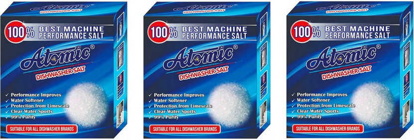 ATOMIC Dishwasher Salt 900GM, Pack of 3 Dishwashing Detergent(2.9 kg)