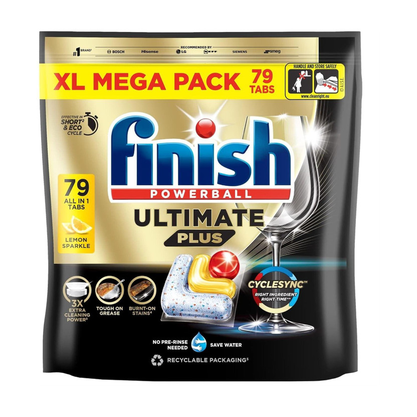 Finish Finish Ultimate Plus Dishwasher Tablets 79s Lemon Dishwashing Detergent(75 Tablet) - Flipkart Deal