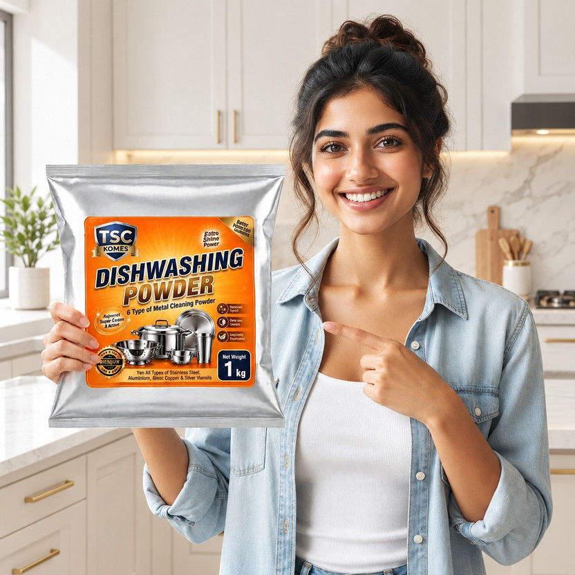 TSC HOMES Heavy-Duty Vessel Cleaning Powder for Every Kitchenware Dishwashing Detergent(1 kg)