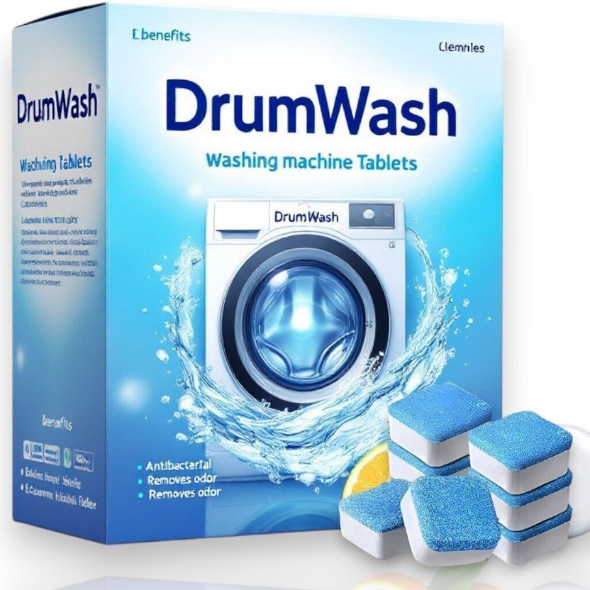 DrumFresh 32 Pcs Top-Load & Front-Load Washing Machine Cleaner Tablets | Deep Clean Dishwashing Detergent(32 Tablet)